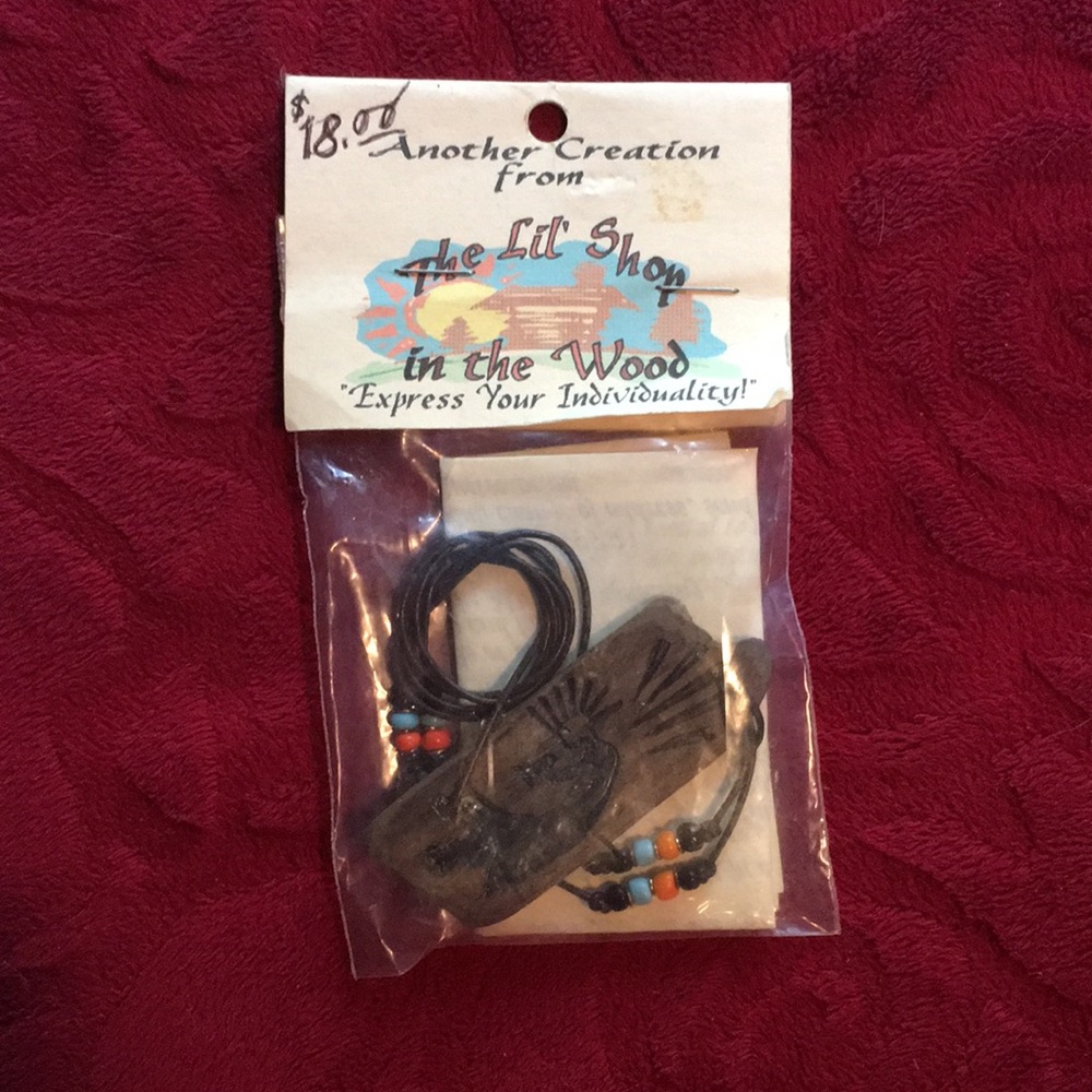 NWT. Handmade Wood Necklace